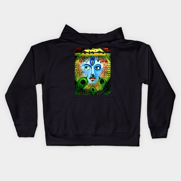 Dance of Krishna Kids Hoodie by Temple of Being